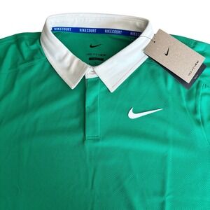 NEW Nike Court Slam Dri-FIT ADV Tennis Polo Mens S Green Stretch FZ6931-324 $105